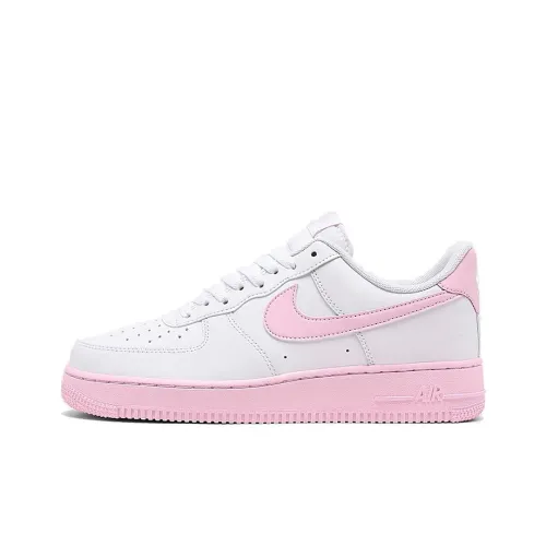Nike Air Force 1 Розовая пена Slip-resistant Abrasion-resistant Низкий топ Скейтбординг Мужской Белый Розовый