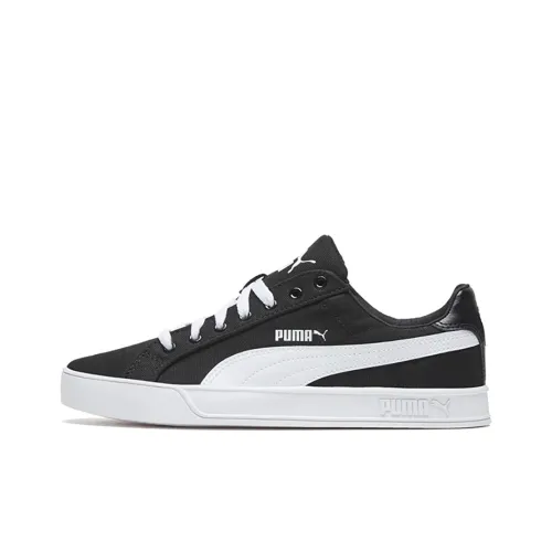 PUMA Smash Vulc Холст Износостойкий и Легкий Низкий Топ Скейтборд Кроссовки Унисекс Черный Белый