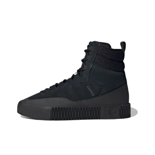 Adidas Originals Samba High Топ Скейтборд Кроссовки Женские Графитовый Черный