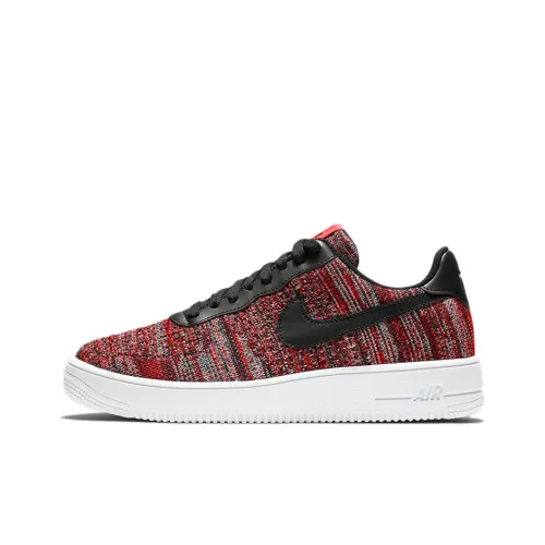 Nike Air Force 1 Flyknit 2,0 Slip-Resistant Low-Top Скейтборд Кроссовки Unisex Черный Красный