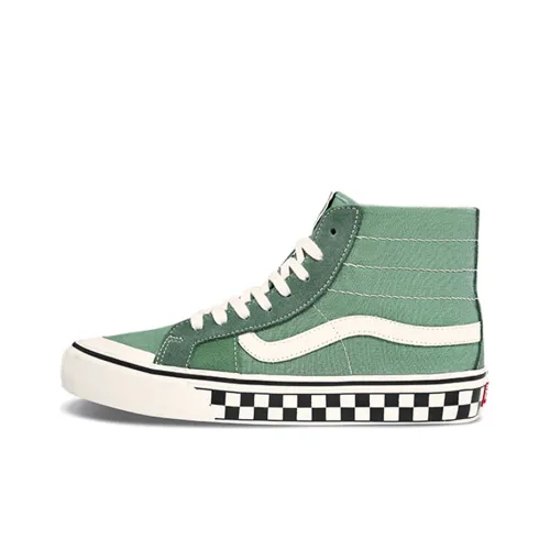 VANS SK8 138 Decon SF Высокие Кроссовки для скейтбординга Унисекс Авокадо-зеленый Шахматный узор