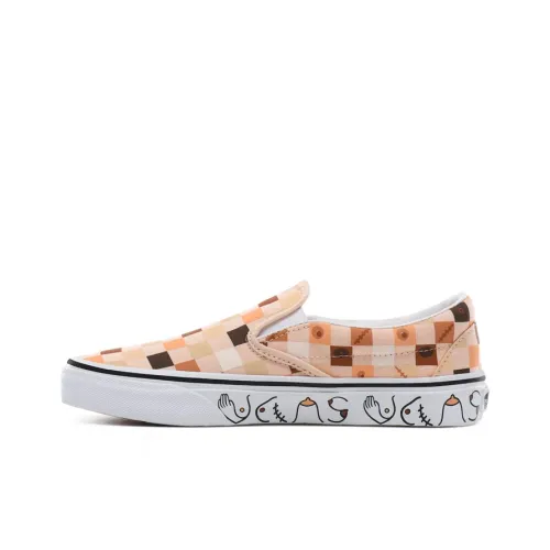 VANS Slip On Series Breast Awareness Classic Low Top Скейтборд Кроссовки Unisex Желто-Белые