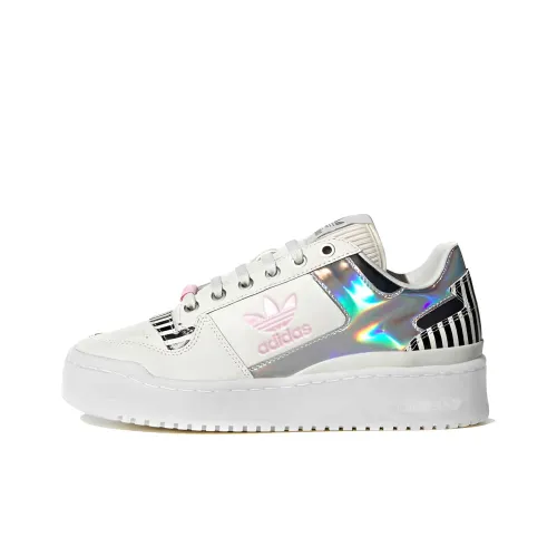 Adidas Originals Forum Bold Дышащие Низкие Кроссовки для Скейтбординга Женские Белые Черные Серебряные