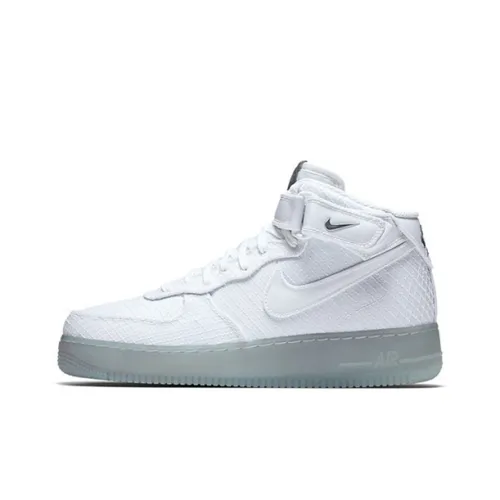 Nike Air FORCE 1 LV8 Нескользящий Легкий MID Топ Скейтбординг Кроссовки Мужские Белый Кристалл