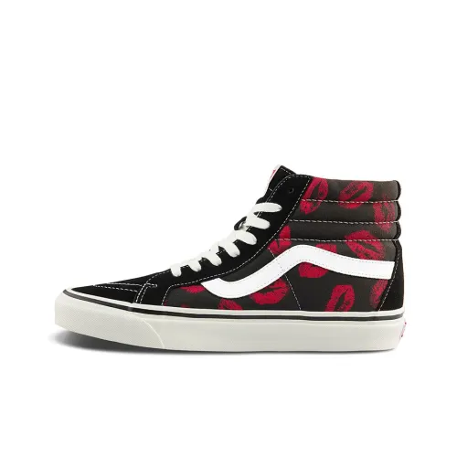 VANS SK8 D Амортизация Устойчивый к истиранию Легкий и Дышащий Высокие Кроссовки для скейтбординга Унисекс Красный Черный