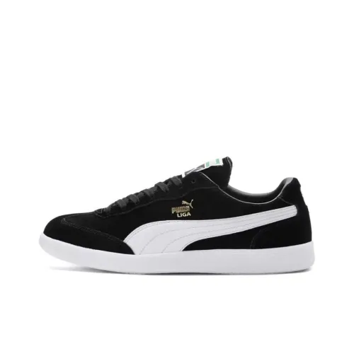 PUMA Suede Liga Износостойкий и Легкий Низкий Топ Скейтбординг Кроссовки Мужские Черно-Белые