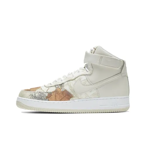 Nike Air FORCE 1 REALTREE совместный бренд Пачка Покрытие Противоскользящий Высокий Топ Скейтбординг Кроссовки Мужские Белый Камуфляж