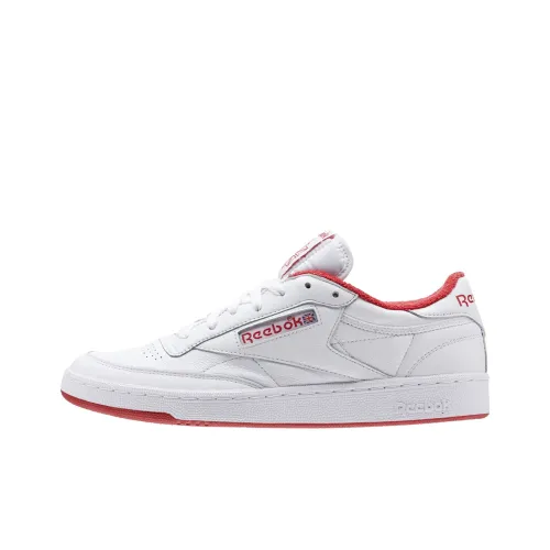 Reebok CLUB C 85 MU Покрытие Амортизация Низкие Кроссовки для скейтбординга Унисекс Красный Белый
