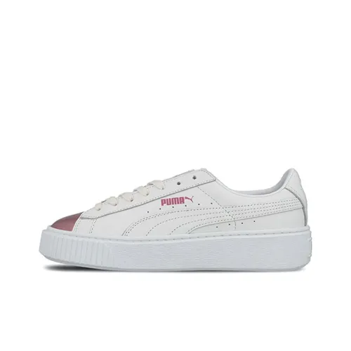 PUMA BASKET PLATFORM Low Топ Скейтборд Кроссовки Женские Розовые Белые