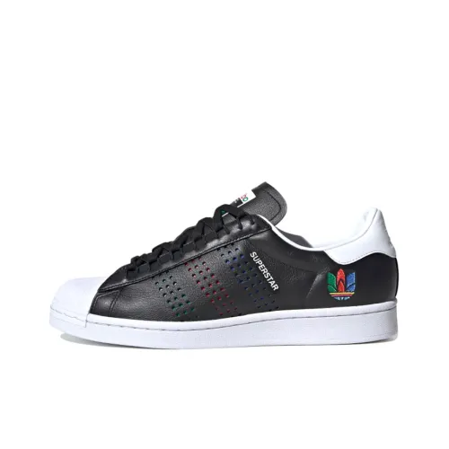 Adidas Originals SUPERSTAR LOW Скейтборд Кроссовки Мужские Черные Многоцветные