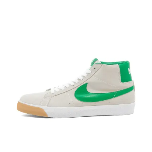 Nike Blazer Покрытие Slip-Resistant MID Топ Скейтборд Кроссовки Мужские Белый Зеленый