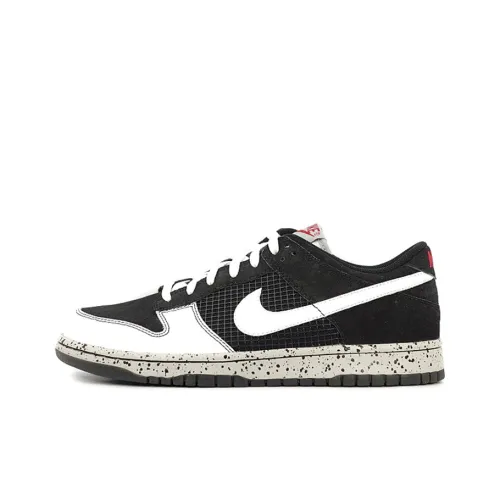 nike Dunk CL 'Джордан Пачка' Slip-Resistant Покрытие Низкие Кроссовки для Скейтбординга Мужские Черно-Белые Цементные