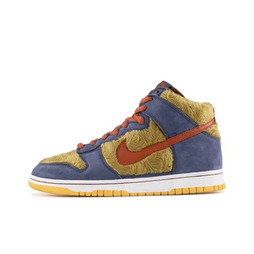 nike Dunk SB papa Bear Slip-resistant High Top Скейтбординг Кроссовки Мужские Желто-синие