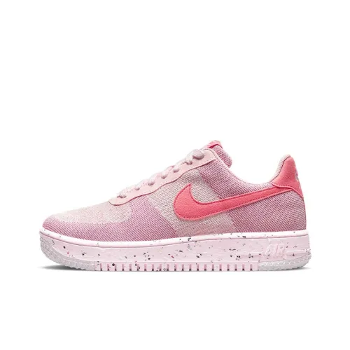 Nike Air Force 1 Crater Flyknit Slip-Resistant Shock Absorbers Lightweight Low-Top Skateboard Shoes Women's Peach Pink