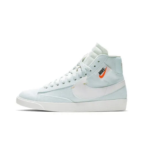Nike Blazer Rebel Логотип Non Slip Легкий MID Скейтбординг Кроссовки Женские Снежно-синий