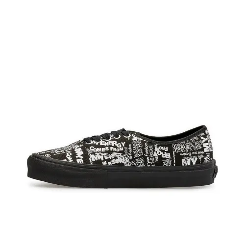 CDG Collaboration x VANS Authentic LX 'Graffiti' Низкие Скейтборд Кроссовки Унисекс Черный Граффити