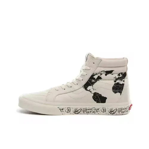 SAVE Our Планета x Vans SK8 SAVE Our Планета Высокие Кроссовки для скейтбординга Унисекс Черный Белый