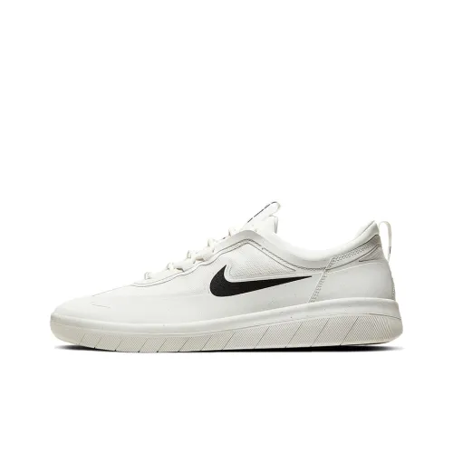 Nike SB Nyjah Free 2 Покрытие Slip-Resistant Низкие Кроссовки для Скейтбординга Унисекс Белый Черный