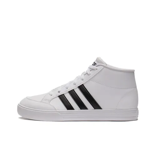 ADIDAS NEO Vs Set MID Устойчивый к истиранию MID Топ Скейтборд Кроссовки Мужские Белый Черный