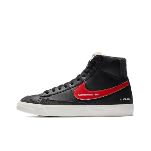 nike Blazer 77 'Цвет Code' Покрытие Slip-resistant MID Топ Скейтборд Кроссовки Женские Черный Красный Желтый