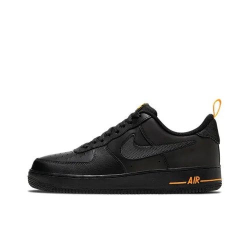 Nike Air Force 1 'Cut Out' Покрытие Slip-Resistant Низкий Топ Скейтбординг Кроссовки Мужские Черный Оранжевый