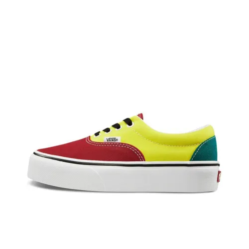 Vans Era Платформа Низкие Кроссовки для Скейтбординга Женские Желтые Красные Зеленые