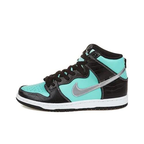 Nike Dunk SB Diamond Supply Co. Высокие кроссовки для скейтбординга унисекс черные зеленые