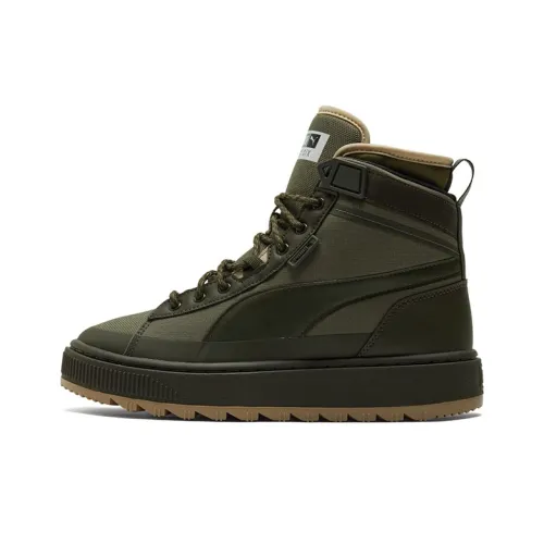 PUMA Suede MID WTR High Top Скейтборд Кроссовки Унисекс Коричневый Оливковый