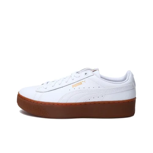 PUMA Vikky Platform Low Топ Скейтборд Кроссовки Женские Белые Натуральная Резина