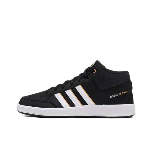 Adidas Cloudfoam All Court MID Амортизаторы Slip-resistant MID Топ Скейтборд Кроссовки Мужские Черные