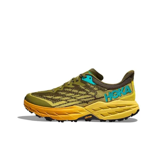 HOKA ONE ONE Speedgoat 5 Противоскользящий Низкий Топ Беговые кроссовки Мужской Желтый