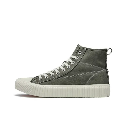 KAPPA Высокие Кроссовки для Скейтбординга Унисекс Оливково-Зеленые