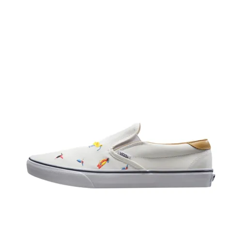 Vans Slip On Series Low Топ Скейтборд Кроссовки Унисекс Белый
