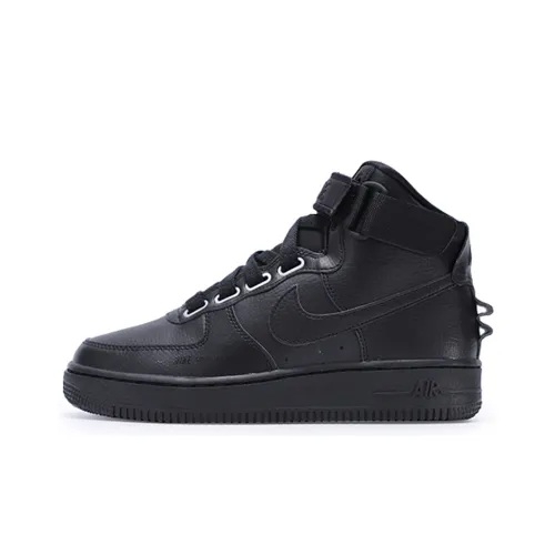 Nike Air FORCE 1 Non Slip Легкий Высокий Топ Скейтбординг Кроссовки Женские Черные
