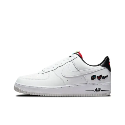 Nike Air FORCE 1 Slip-resistant Lightweight Abrasion-resistant Амортизация Низкий топ Скейтбординг Кроссовки Мужские Белый Черный