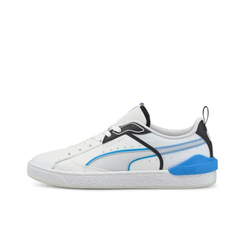 PUMA Suede Износостойкий и Легкий Низкий Топ Скейтборд Кроссовки Мужские Белые и Синие