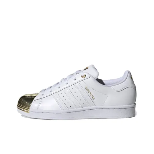 Adidas Originals Superstar Metal Toe Low Топ Кроссовки для скейтбординга Женские Белые Золотые
