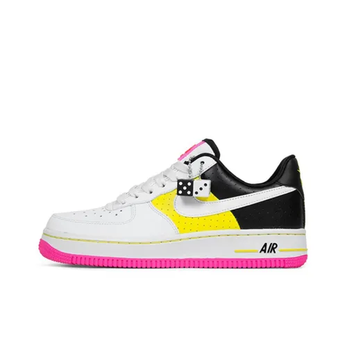 Nike Air Force 1 Moto Покрытие Slip-Resistant Низкие Кроссовки для Скейтбординга Женские Белые Черные Желтые
