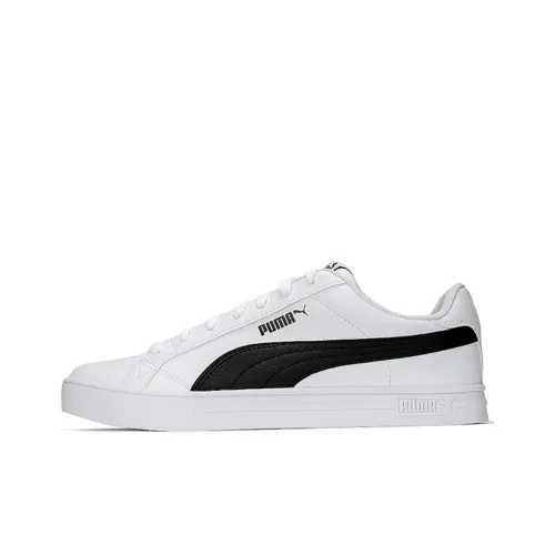 PUMA Smash Vulc V3 Устойчивый к истиранию Легкий и Дышащий Скейтборд Низкие Кроссовки Унисекс Белый Черный