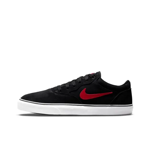 Nike SB Chron 2 Slip-resistant Abrasion-resistant Lightweight Low-Top Skateboard Shoes Unisex Black Red White Найк SB Chron 2 Противоскользящие Устойчивые к истиранию Легкие Низкие Кроссовки для скейтбординга Унисекс Черный Красный Белый