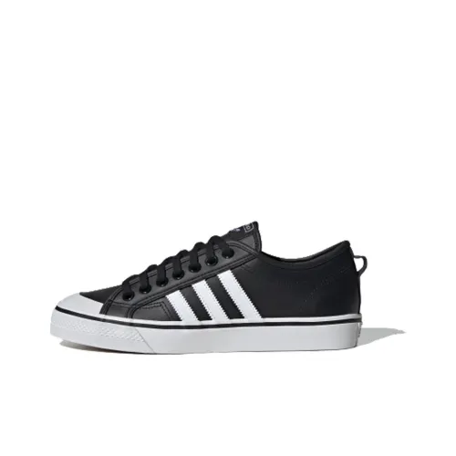 Adidas Originals NIZZA Low Топ Скейтборд Кроссовки Унисекс Черный Белый