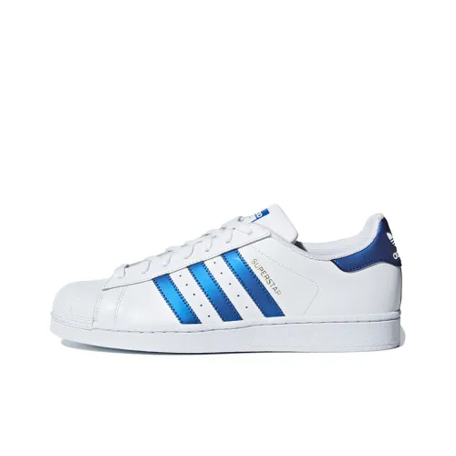 Adidas Originals Superstar Series Low Топ Скейтборд Кроссовки Унисекс Белый Синий