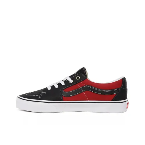 VANS SK8 Кожа Низкие Кроссовки для Скейтбординга Унисекс Черные Красные