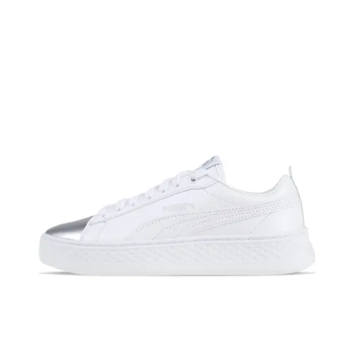 PUMA Smash Platform Low Кроссовки для скейтбординга Женские Серебряные