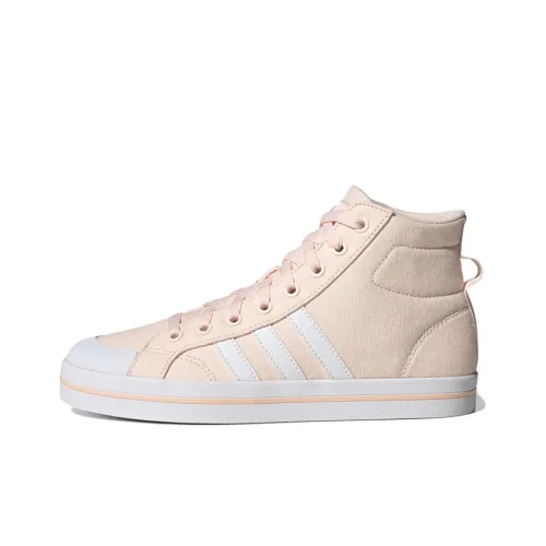 ADIDAS NEO Bravada MID Slip-Resistant MID Skateboarding Top Кроссовки Женские Розовые Белые