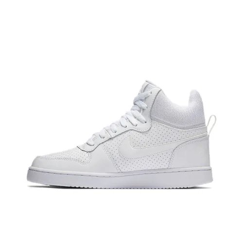 Nike Court Borough MID Покрытие Slip-resistant и Abrasion-resistant MID Топ Скейтборд Кроссовки Женские Pure White
