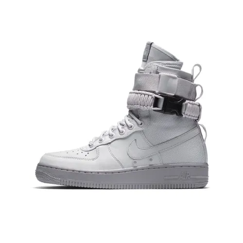 Nike Air Force 1 Slip Resistant Амортизация Устойчивость к износу Высокий топ Скейтбординг Женские Серый