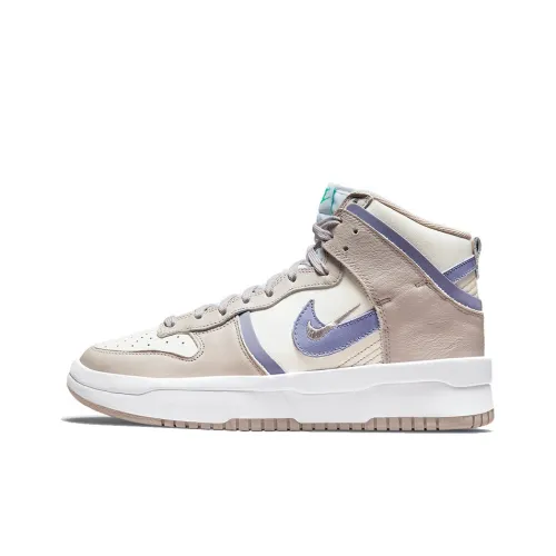 Nike Dunk Up Slip Resistant Abrasion Resistant Легкий Высокий Топ Скейтбординг Кроссовки Женские Серый Фиолетовый