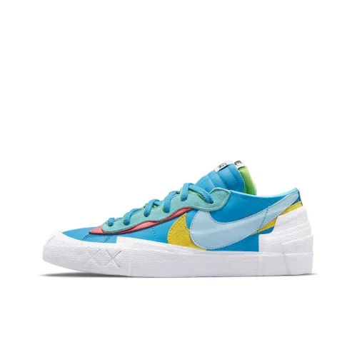 Sacai совместный бренд x KAWS x Nike Blazer 'Neptune Blue' Низкие Скейтборд Кроссовки Унисекс Синий