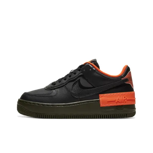 Nike Air FORCE 1 Shadow Slip-on Устойчивые к истиранию Низкий Топ Скейтбординг Женские Черный Оранжевый